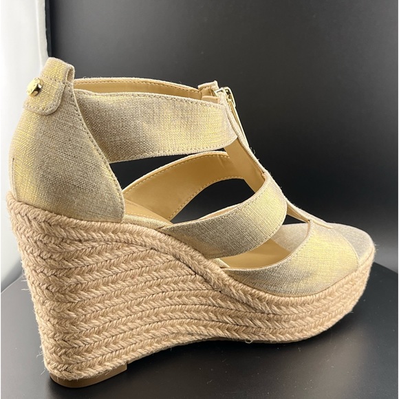 Michael Michael Kors Damita Metallic Wedge Sandals. Pale Gold. New with tags - Picture 3 of 9